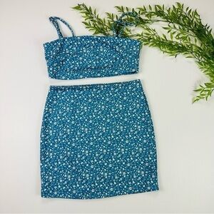 Forever 21 Sz SP Crop Top Skirt Matching Two Piece Set